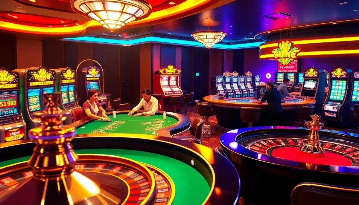 HELLO88 offers thrilling table games with players enjoying poker strategies in a vibrant casino atmosphere.