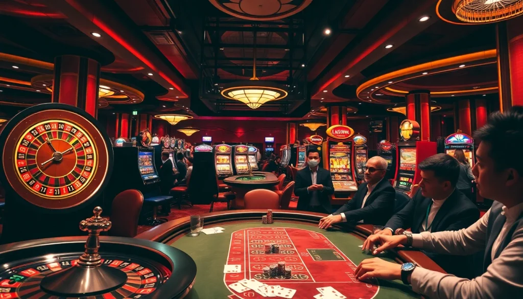 LK68Vip gaming experience showcases players enjoying table games with high stakes.